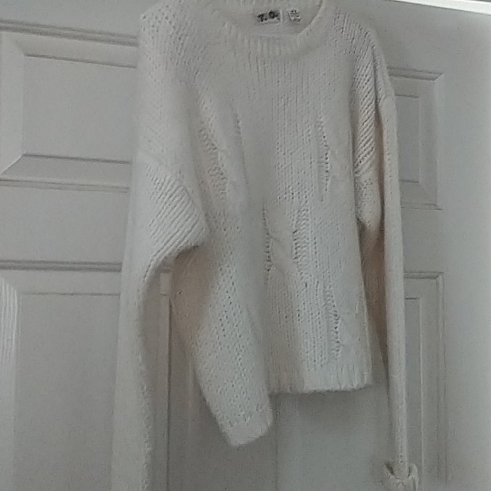 T.Q. vintage cream white sweater